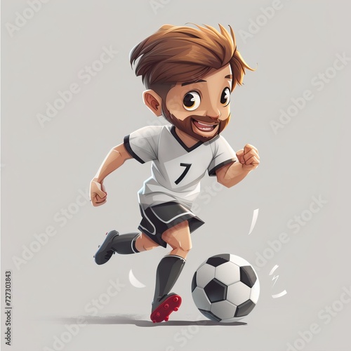 Football player kicks the soccer ball ready to the match. Generative AI © alphaspirit
