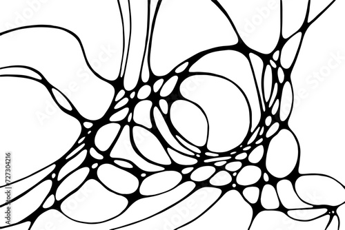 Hand drawn tangle scrawl sketch or black line abstract scribble shape. Vector tangled chaotic doodle circle drawing circles or thread clew knot isolated on white background
