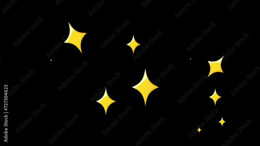 Animated sparkling stars background with alpha channel. Animated sparkling stars background with alpha channel.