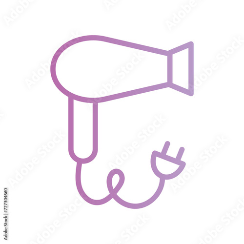 hair dryer icon with white background vector stock illustration