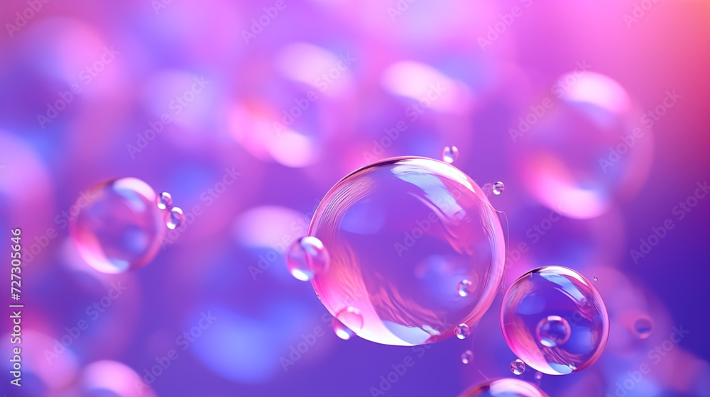 Naklejka premium soap bubble on a purple background