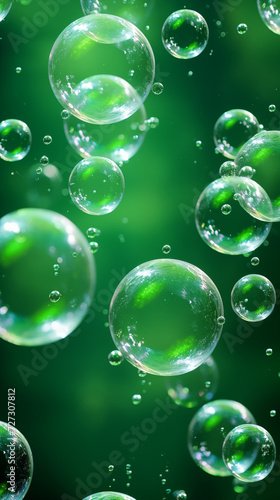 soap bubble on a green background