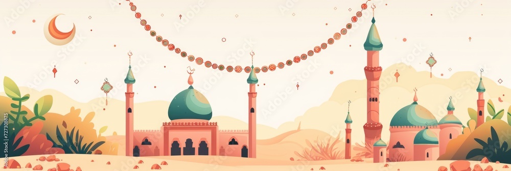 abstract colorful mosque background