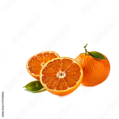 Fresh juicy orange fruit set over white background © Mihai