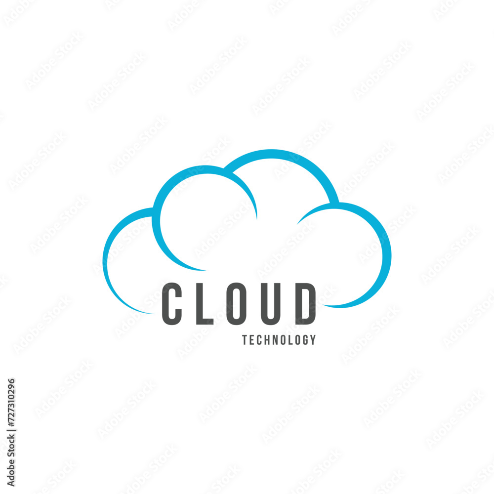 simple cloud computing logo design concept simple cloud computing logo design concept