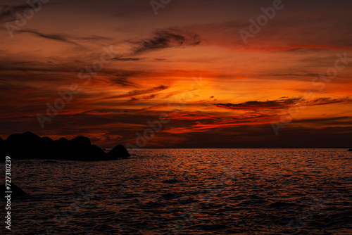 Colorful cloudy sky at sunset. Gradient color. Sky texture  abstract nature background in Phuket Thailand