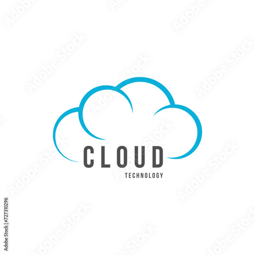 simple cloud computing logo design concept