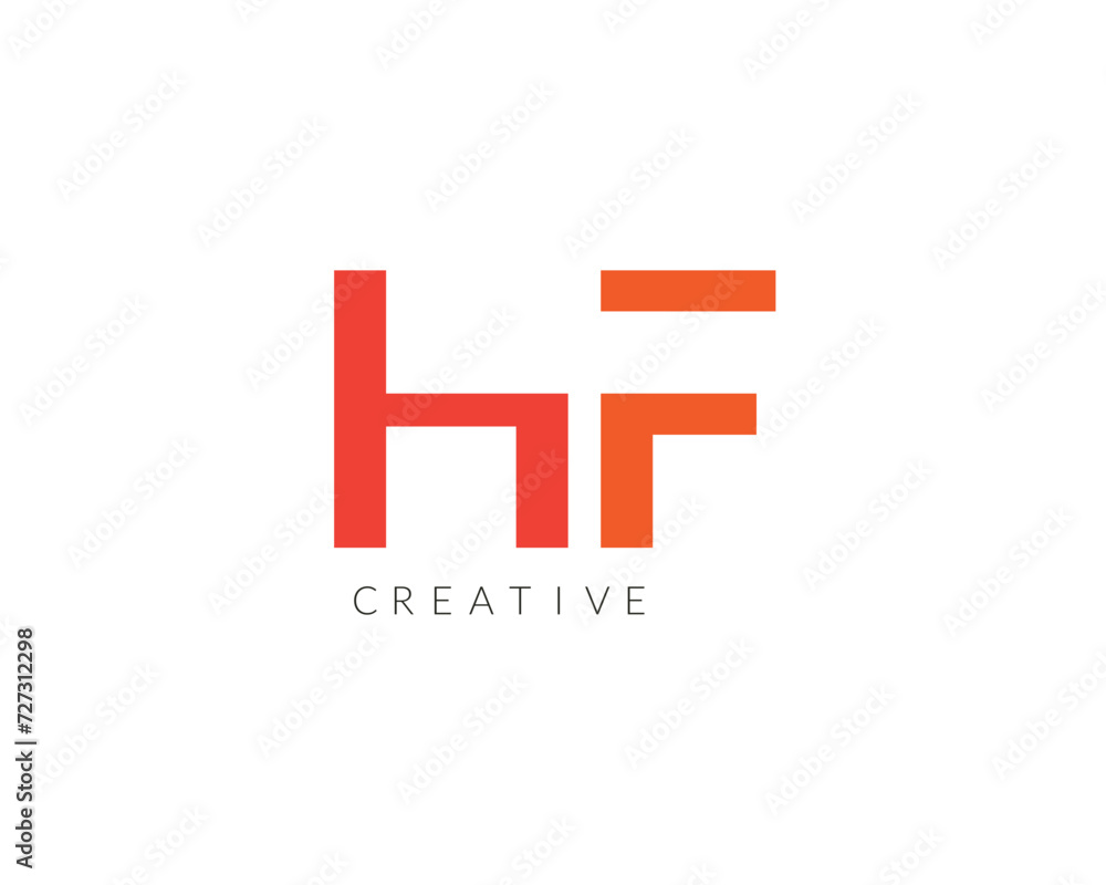 Obraz premium Creative Modern HF Latter Logo Template vector Abstract Monogram Symbol victor illustration.