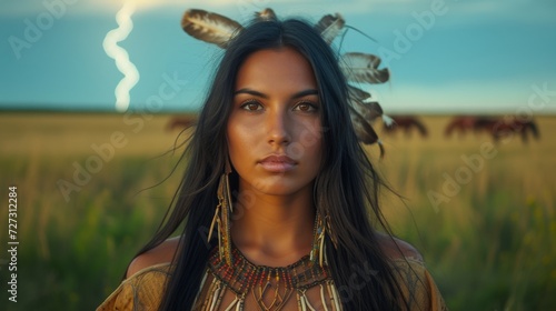 Portrait of a native American woman photo