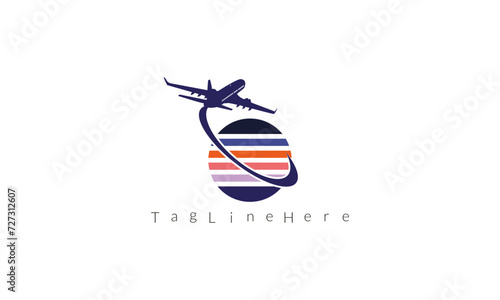 Creative Modern Letter O tour and travel logo design vector Illustration.