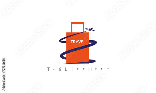 Creative Modern Bag and travel logo design vector Illustration.