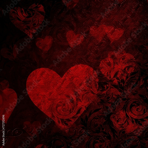 Valentine's day background with hearts and roses