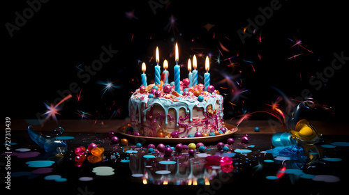 Generative AI, birthday cake with candles