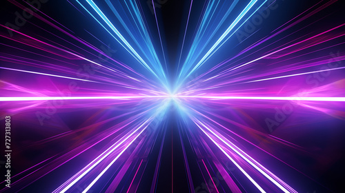 Neon Light Explosion in Blue and Purple