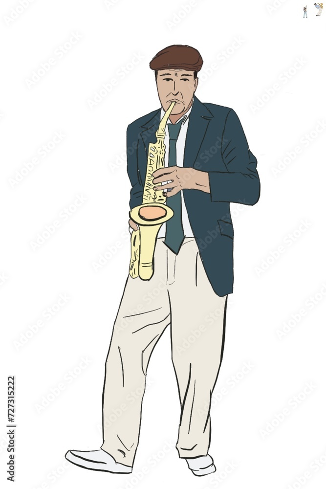 Fototapeta premium musician playing saxophone
