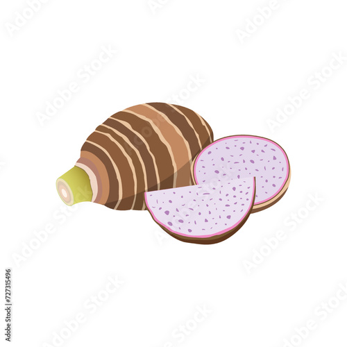 cartoon taro vector alphabet T vegetable 