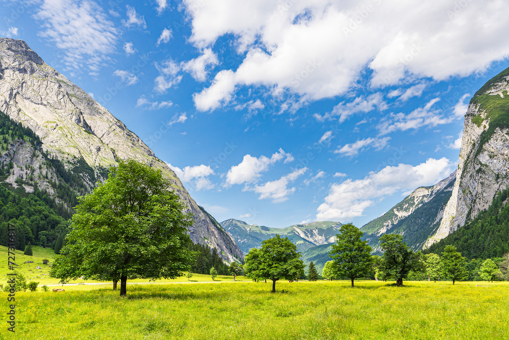 Der Gro e Ahornboden Im Ri tal Bei Der Eng Alm In sterreich Stock Der Gro e Ahornboden Im Ri tal Bei Der Eng Alm In sterreich Stock