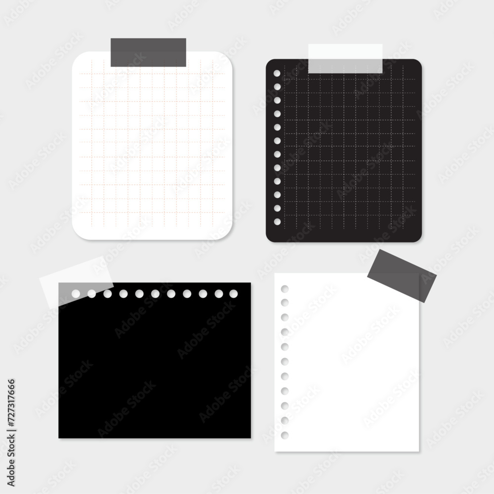 set of black and white papers