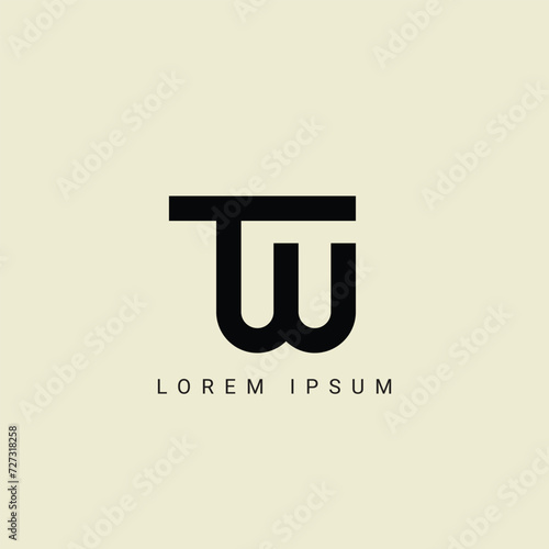 TW letter logo design. TW polygon, circle, triangle, hexagon, flat and simple style with white color variation letter logo set in one artboard. TW minimalist and classic logo. TW