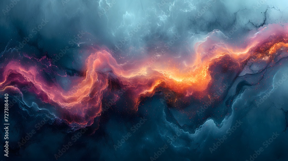 Vivid Cosmic Abstract in Explosive Colors