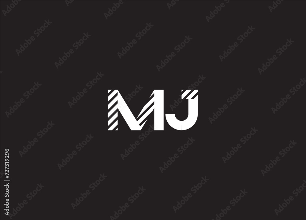 JM, MJ, J, M abstract letters logo monogram JM, MJ, J, M abstract letters logo monogram