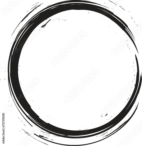 vector brush strokes circles of paint on white background. Ink hand drawn paint brush circle. Logo, label design element vector illustration.