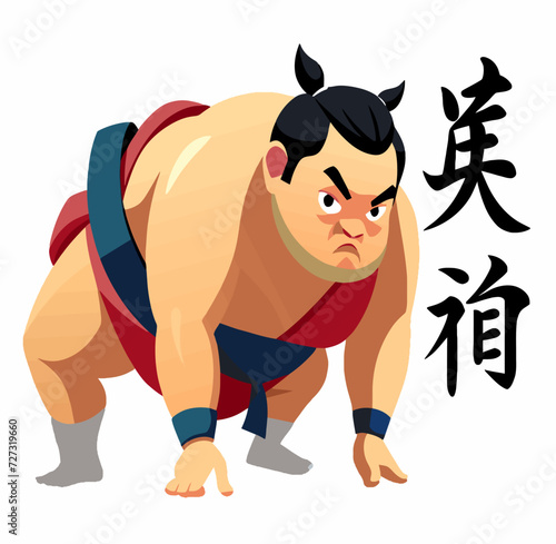Traditional Japanese sport sumo wrestler-