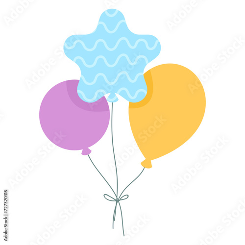 bunch of balloons vector flat color illustration
