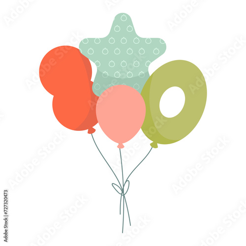 bunch of balloons vector flat color illustration