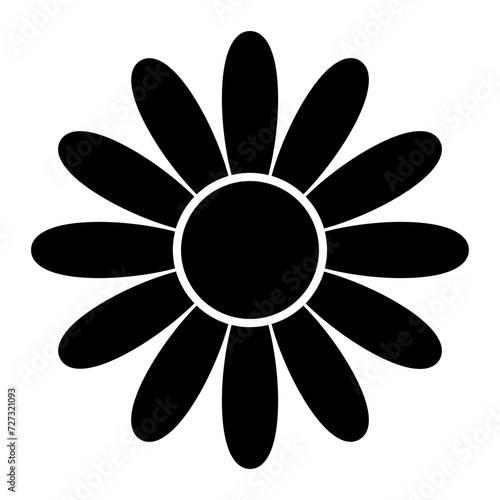 Flower black icon.