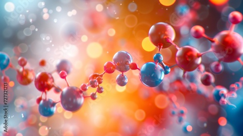 An abstract representation of molecular interactions, resembling an intricate...