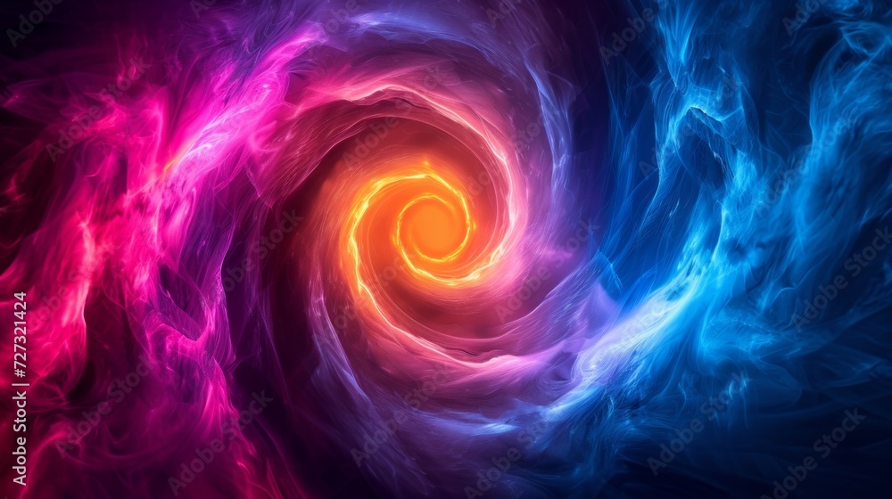 An abstract neon swirl, radiating a hypnotic blend of fluorescent pinks, blues, and purples. An abstract neon swirl, radiating a hypnotic blend of fluorescent pinks, blues, and purples.