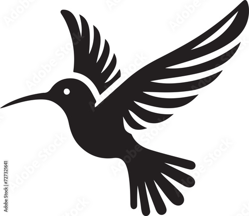 Humming bird silhouette vector image, vector artwork of a humming bird