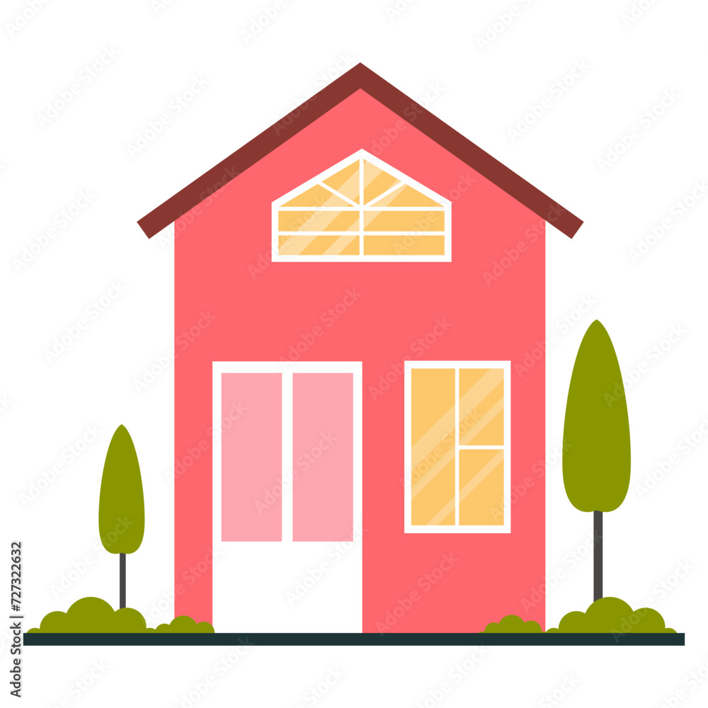house building vector flat illustration