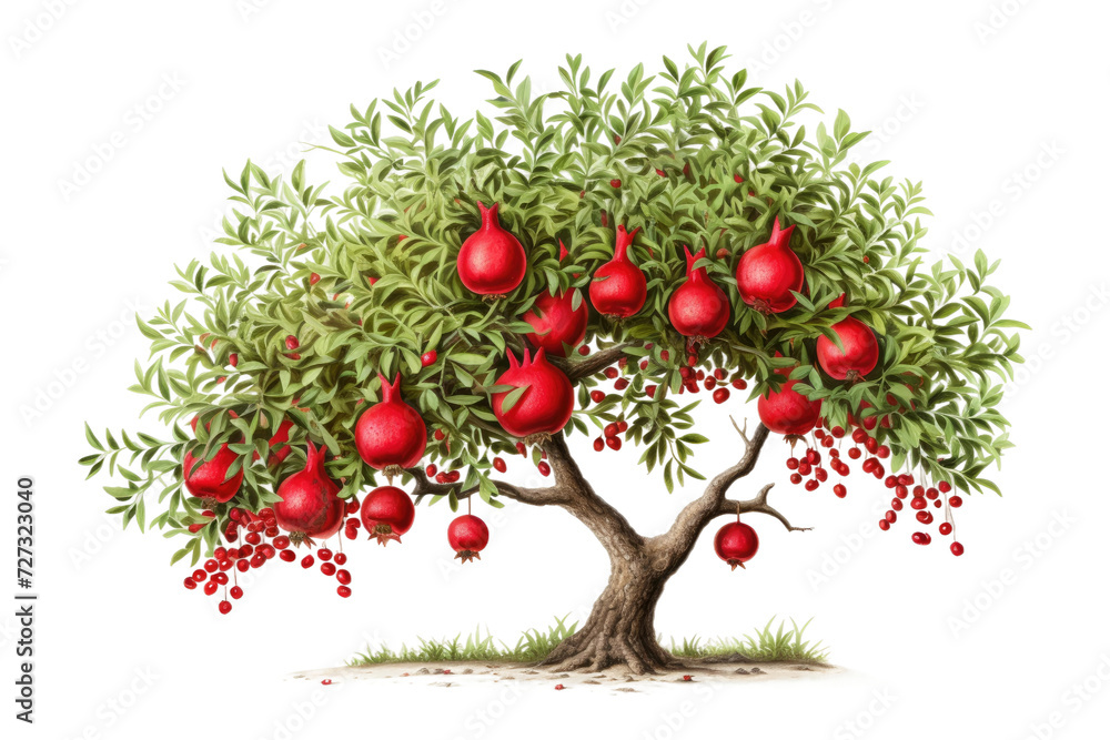 Pomegranate Magnificence on Transparent Background, PNG, Generative Ai