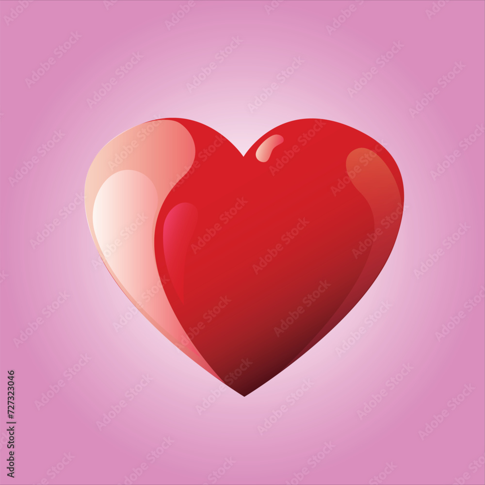 red heart with pink background eps10