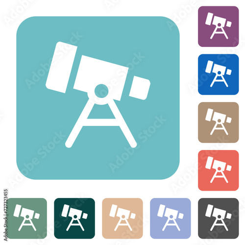 Telescope solid rounded square flat icons