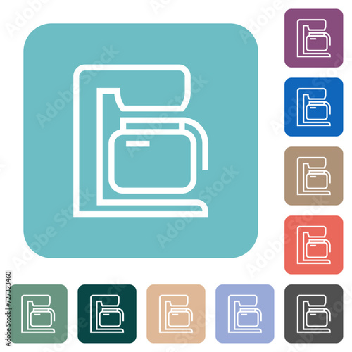 Coffeemaker outline rounded square flat icons photo