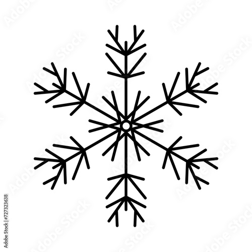 Fototapeta Naklejka Na Ścianę i Meble -  black line symbol snow emblem vector