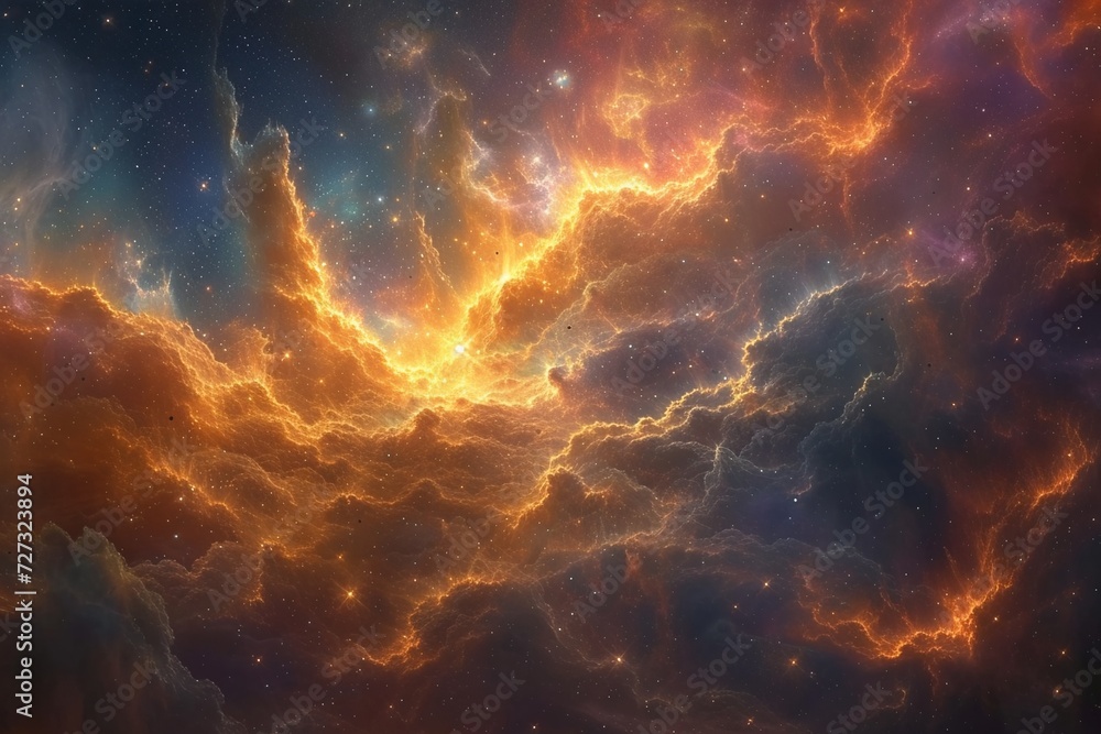 Fototapeta premium nebula cradle newborn stars amidst a dance of dust and gas