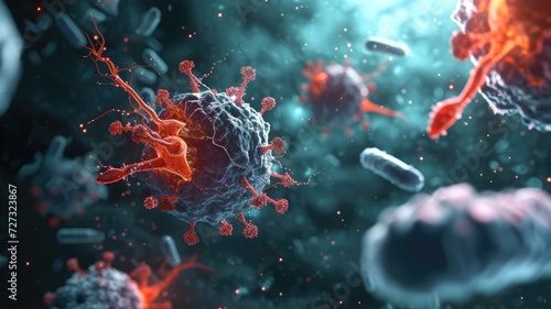 immune system in APS, showing antibodies attacking the body cells and contributing to clot formation photo