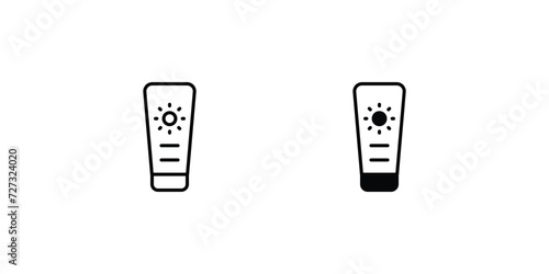 sunscreen icon with white background vector stock illustration