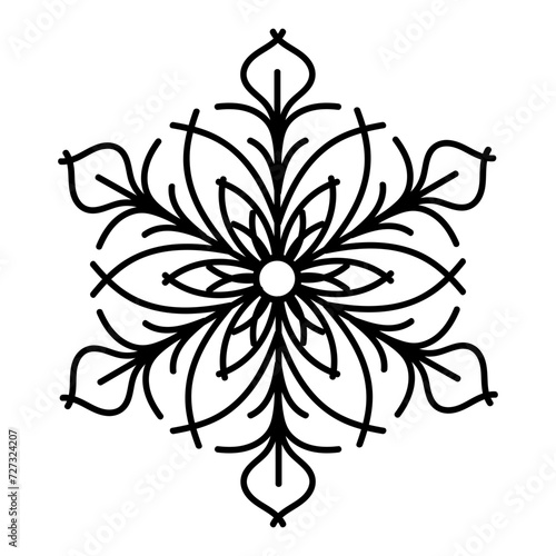 black line symbol snow emblem vector