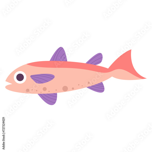 sea ​​fish vector flat color illustration