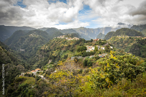 mountainous area of madeira, green, hills, viewpoint, steep hills, lush, hiking, outdoors, trekking