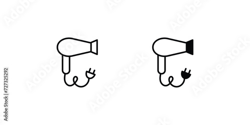 hair dryer icon with white background vector stock illustration