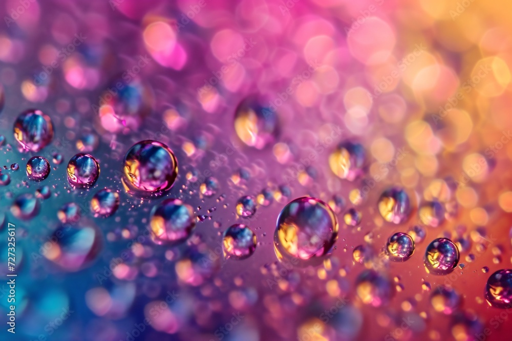 Water drops macro as nature abstract colorful background