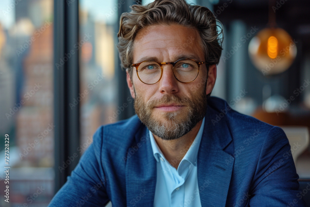 A confident and successful businessman in a corporate office, exuding professionalism and style with a cheerful demeanor. A confident and successful businessman in a corporate office, exuding professionalism and style with a cheerful demeanor.
