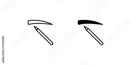 eyebrow pencil icon with white background vector stock illustration