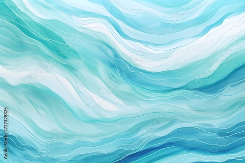 Abstract Blue Waves Fluid Art.
